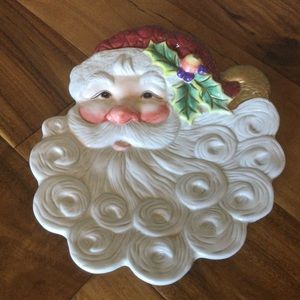 FITZ AND FLOYD 2003 COLLECTORS SERIES CHRISTMAS SANTA CANAPE PLATE 9-1/2"